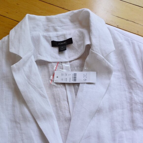 J.Crew 100% linen white light weight Jacket size 6 - Picture 2 of 8